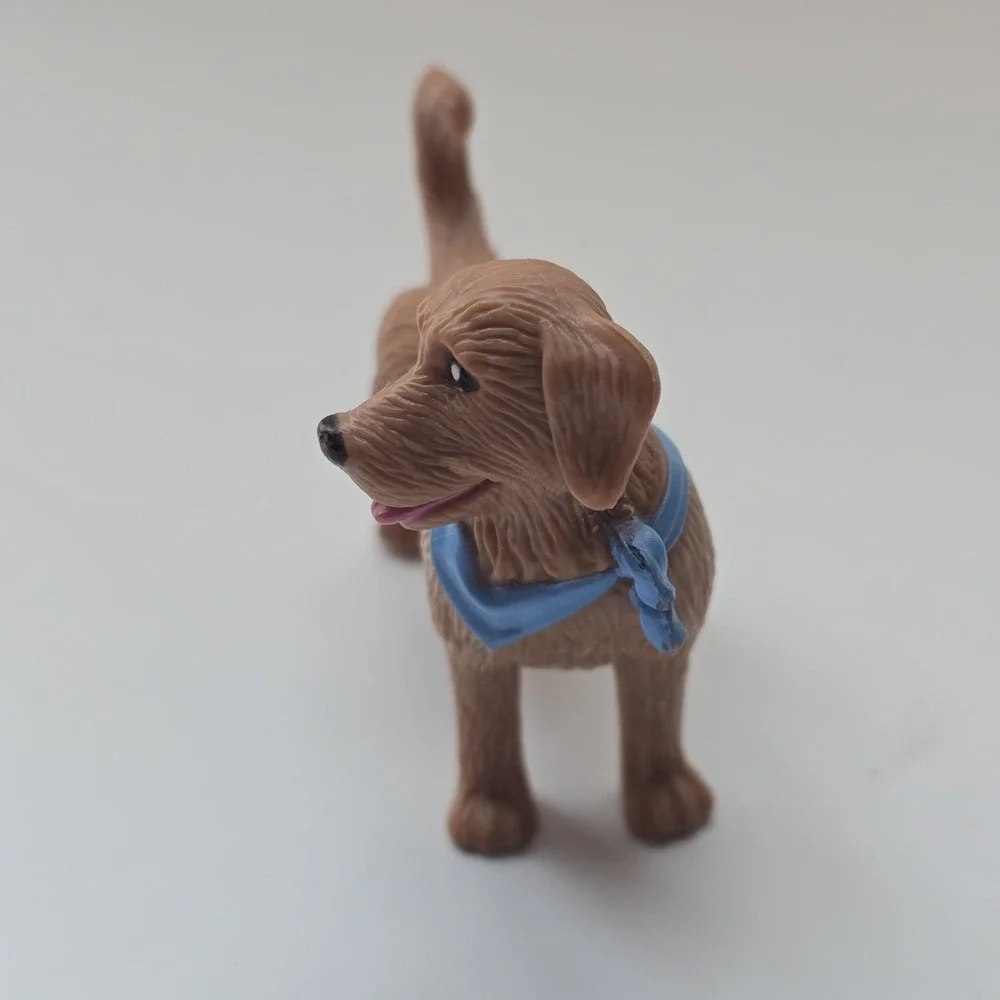 Fisher Price Loving Family Brown Puppy Dog Figure Blue Bandana Dollhouse Pet